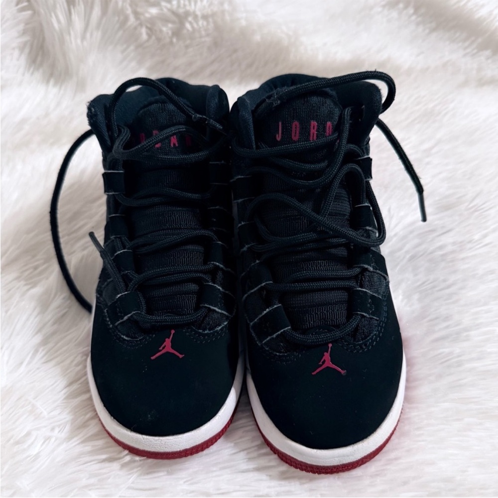 Jordan Kids Black Sneakers with Red Details